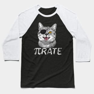 Pi Day Math Science Cat Pirate Baseball T-Shirt